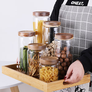 Kitchen Storage Jar Crafted from Acacia Wood for Home Use - Luxitt