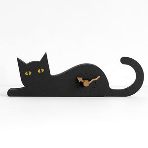Simple Japanese Style Cat Pendulum Clock Desktop Clock Table Clock - Luxitt