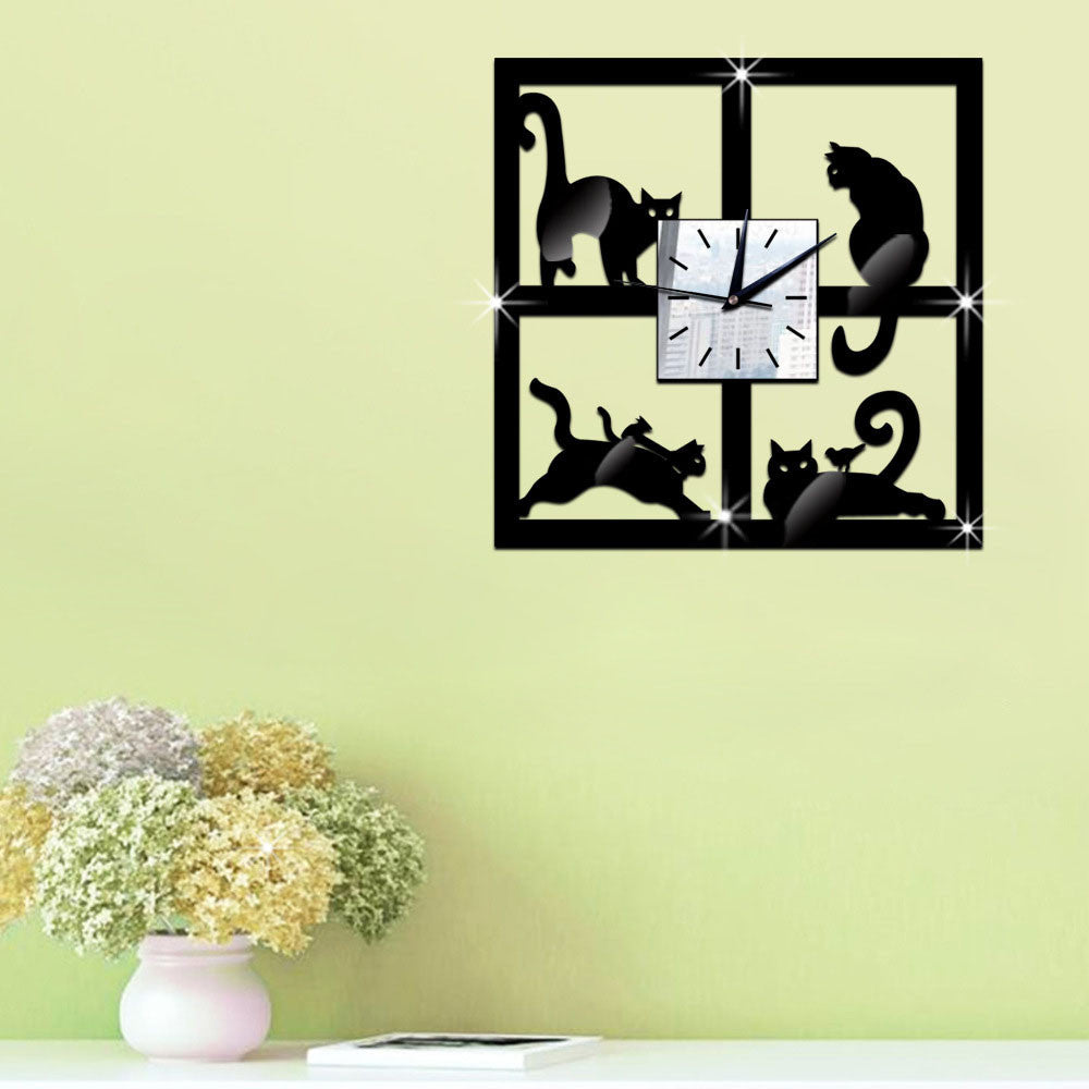 Silent Acrylic cattail wall clock - Luxitt