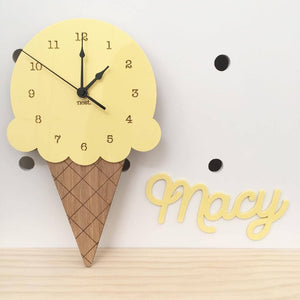 Cartoon Ice Cream Wall Decoration Mute Clock - Luxitt