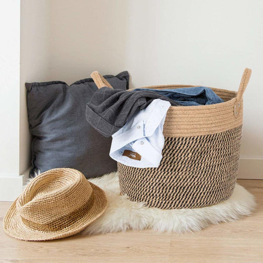Linen Cotton Laundry Storage Basket - Luxitt