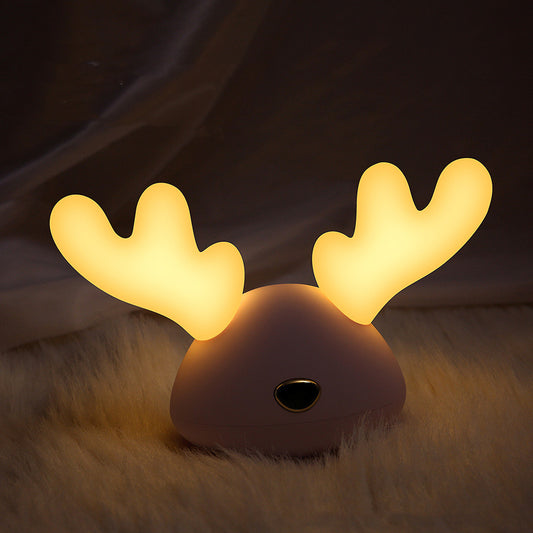 USB LED Night Light Deer Little antler Cartoon Deer Night LightsChanging Night Light Lamp