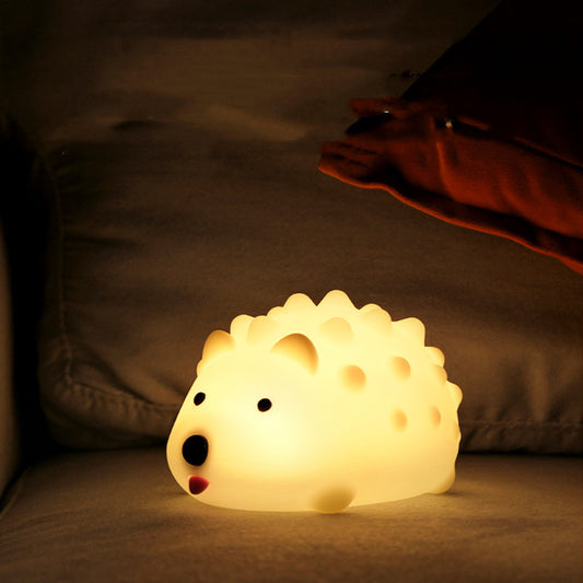 Prickly Hedgehog Patting Light Silicone Light Night Light Cartoon Children Sleeping Breathing Light - Luxitt