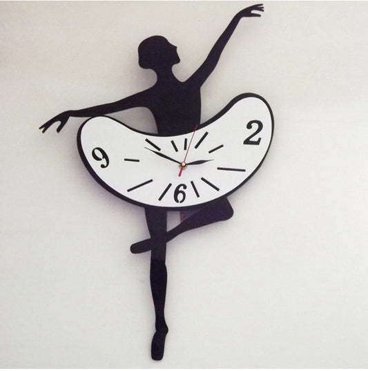 Ballerina Girl High-End Mute Wall Clock Living Room Wall Clock Decoration - Luxitt