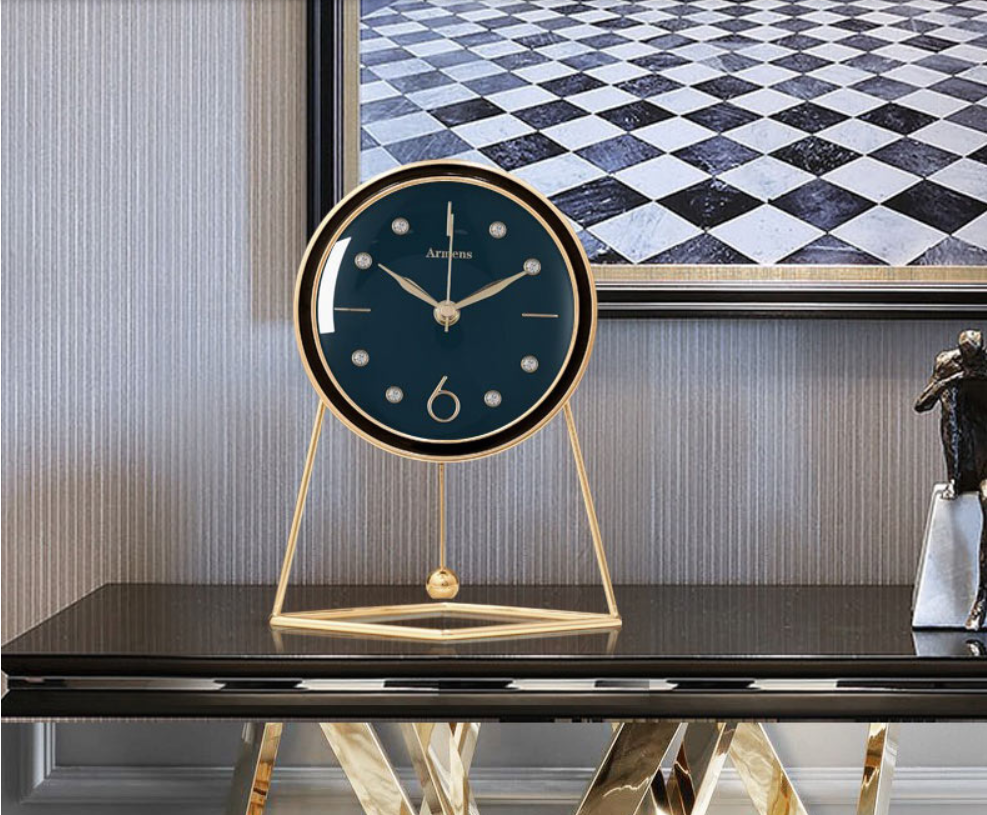 Living Room Desktop Leather Desk Clock - Luxitt