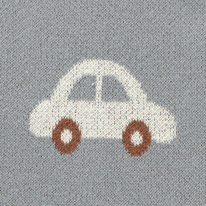 Knitted Car Jacquard Baby Blanket with Windproof Cover - Luxitt