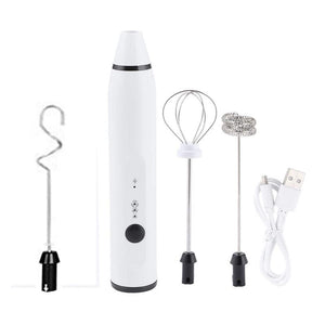 Rechargeable Electric Milk Frother and Mixer; Automatic Kitchen Blender for Juices, Creams, and Eggs - Luxitt