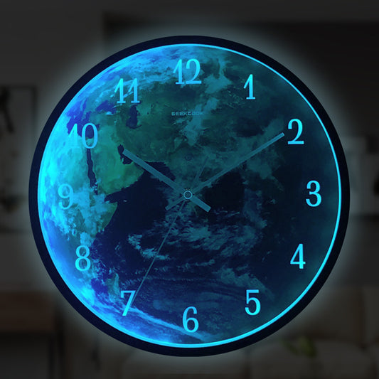 Voice-activated Induction LED Night Light Wall Clock Creative Luminous Wall Clock