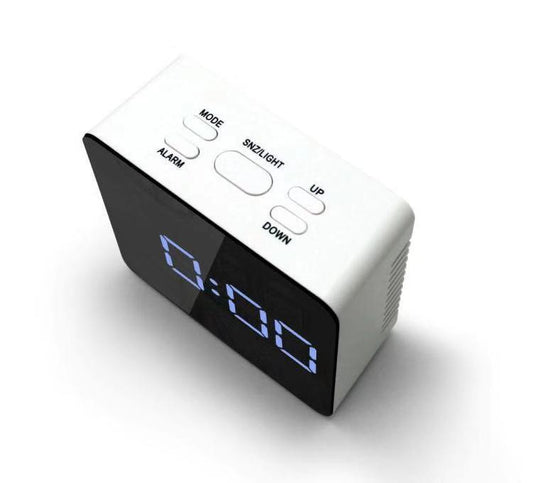 Dual-purpose Mirror Alarm Clock Battery Plug-in Makeup Mirror Clock - Luxitt