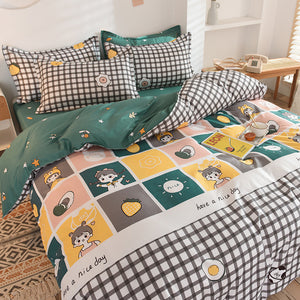 loe-Infused Cotton Sheet Duvet Cover Set – Four-Piece Luxury Bedding Set - Luxitt