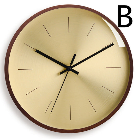 Silent Nordic Solid Wood Home Wall Clock - Luxitt