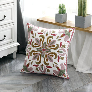 Artistic embroidered Cotton pillow cushion cover - Luxitt