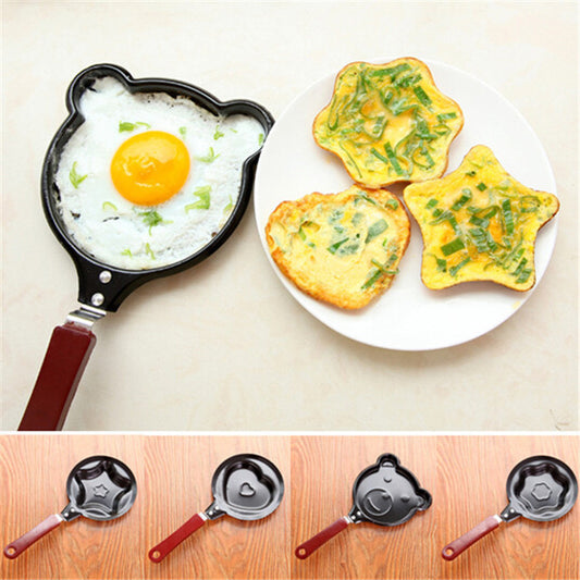Cartoon Bear Heart Star Mini Pancake Maker with Frying Pan Molds - Fun Kitchen Tools for Child's Breakfast Cookware - Luxitt