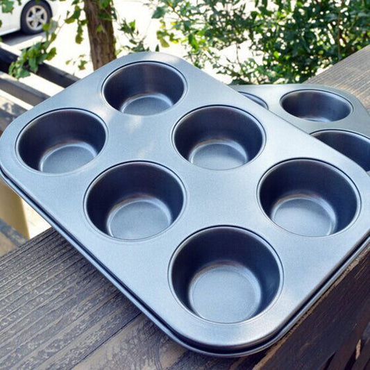 Round 6-Cupcake Baking Tray Essential Roasting Tool Without the Need for Cupcake Molds - Luxitt