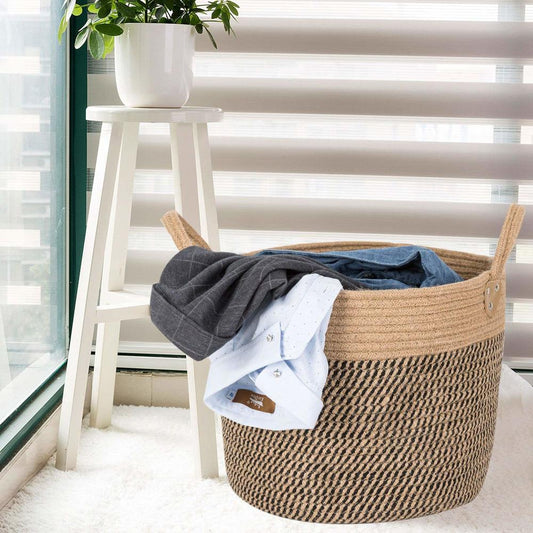 Linen Cotton Laundry Storage Basket - Luxitt