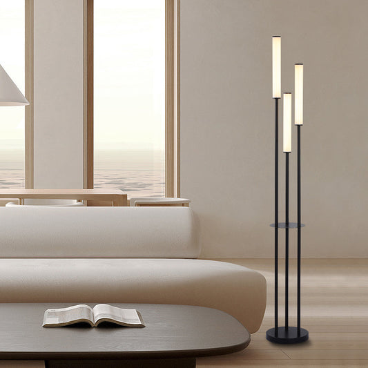 Creative Acrylic Floor Lamp Beside Sofa And Coffee Table In Living Room