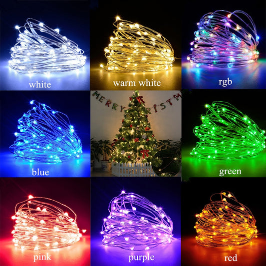 LED Christmas Lights (Battery/USB Powered) Outdoor String Lights (2m/5m/10m) for Wedding Party Decorationiry Lights - Luxitt