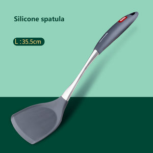 Complete Non-Stick Cookware Set with Stainless Steel and Silicone Spatula and Spoon - Luxitt