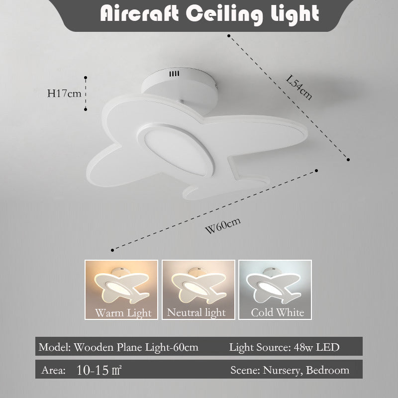 Wooden Aircraft LED Ceiling Lights for Kids Room - Luxitt