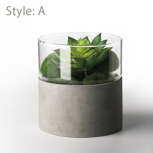 Simple and Modern Straight Cement Vase - Luxitt