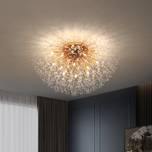 Creative Starburst Ceiling Lamp for Bedroom Living Room Store Indoor Art Deco Lighting Lighting ChandelierCeiling Lamp Modern Dandelion Crystal Ceiling Light - Luxitt
