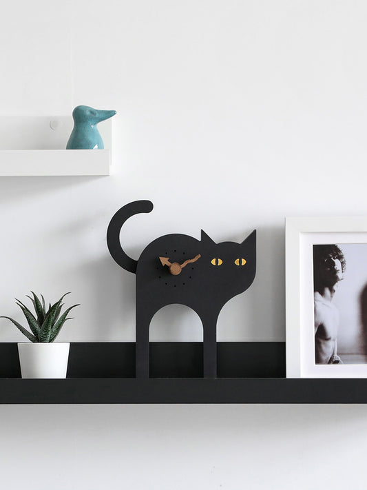 Simple Japanese Style Cat Pendulum Clock Desktop Clock Table Clock - Luxitt