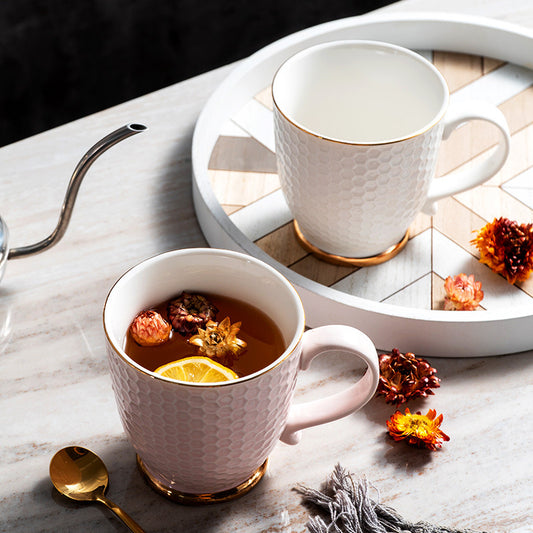 Tea Coffee Morandi Ceramic Flower Mug - Luxitt