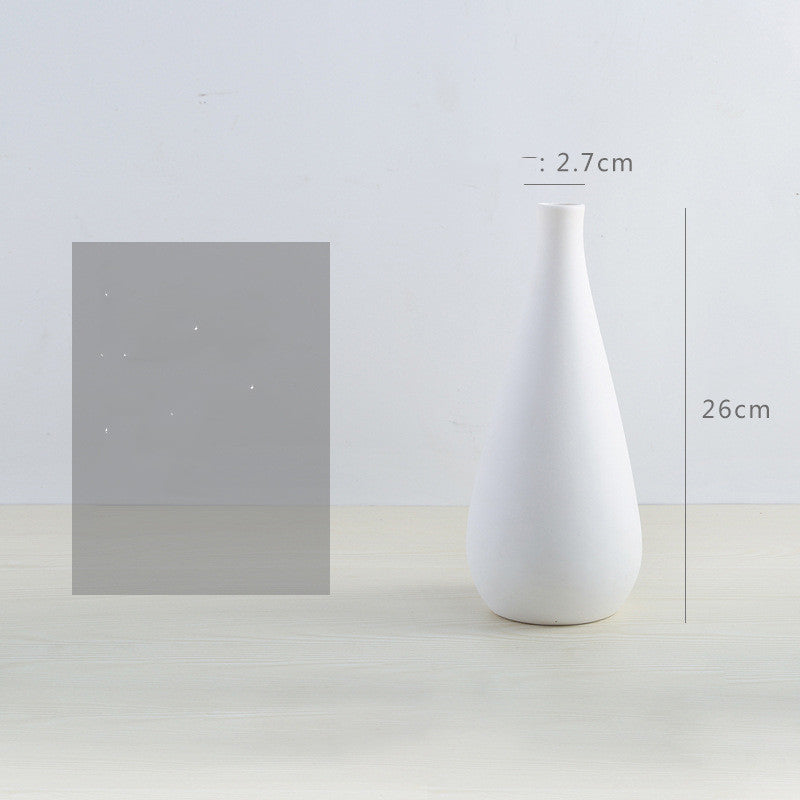 Minimalistic Nordic Simple Modern Ceramic White Vase - Luxitt