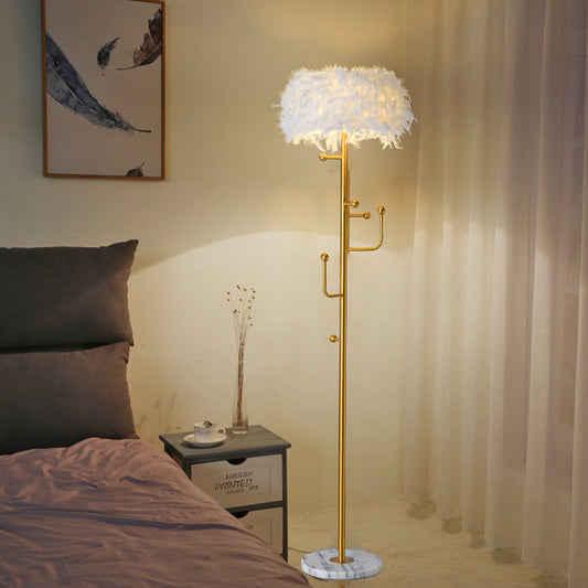 Living Room Hanger Decoration Feather Floor Lamp