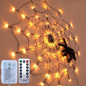 Halloween Led Spider Web String Light 5v Remote Control 8 Modes Net Mesh Atmosphere Lamp Outdoor Indoor Party Decor Led Light - Luxitt