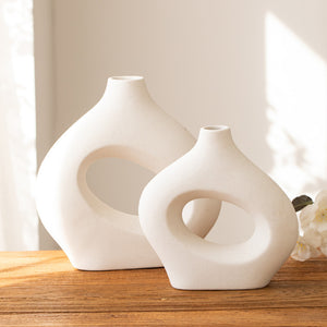 Circle Ceramic Vase Second Generation Decoration Crafts Soft Vase - Luxitt