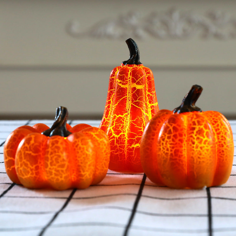 New Halloween Pumpkin Lantern Simulation Pumpkin LED Candle Lamp Resin Luminous Pumpkin - Luxitt