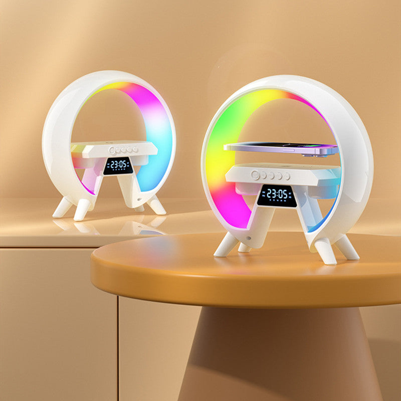 Colorful Bedside With Clock Light Wireless Charger - Luxitt