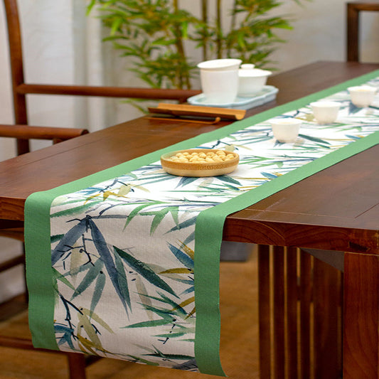 Tea-Themed Cloth Table Flag Set, Tablecloth, Table Towel, Tea Mat and Table Runner - Luxitt