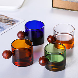 Personal Wooden and Glass Coffee/Tea Cup in a Unique Color Palette - Luxitt