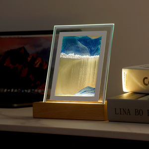 USB LED Desk Table Night Lamp with Flowing Sand Art Picture Sandscape Light Moving Hourglass USB LED Desk Table Night Lamp Flowing Sand Art Picture Bedroom Bedside Craft Gift Home Decor - Luxitt