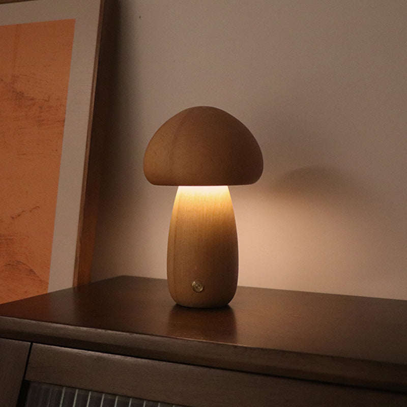 Wooden Mushroom Dreams LED Night Light with Touch Switch - Luxitt