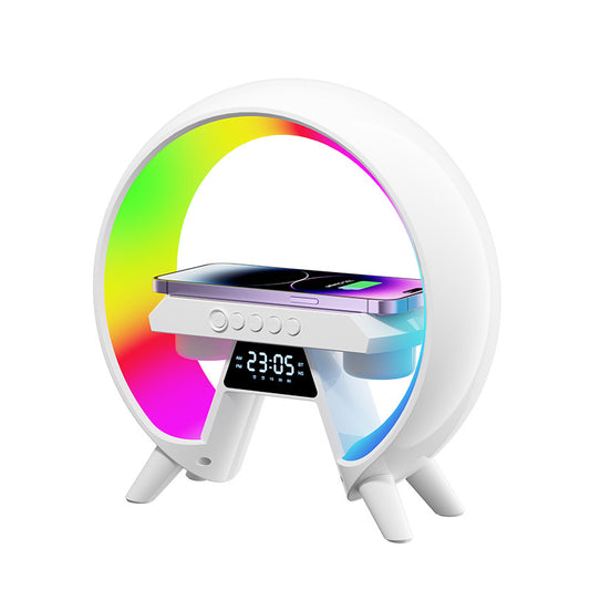 Colorful Bedside With Clock Light Wireless Charger - Luxitt