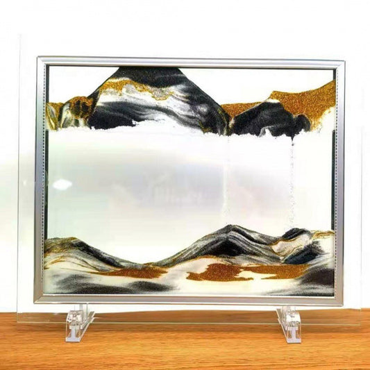 Creative Glass Decoration Piece Quicksand Painting 3D Time Hourglass - Luxitt