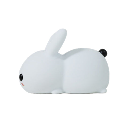 Rabbit LED Night Light Silicone Animal Cartoon Dimmable Lamp USB Rechargeable For Children Kids Baby Gift Bedside Bedroom - Luxitt