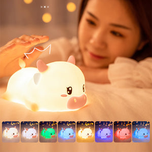 Night Light Silicone Remote Control Rechargeable Pat Change Color - Luxitt