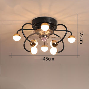 Ceiling Fans with Lights Overhead Fan Chandelier Contemporary Ceiling Light for Living Room Bedroom Kitchen Pendant Light Fitting - Luxitt