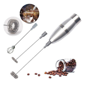 Stainless Steel Electric Milk Frother with Single and Double Egg Beaters - Luxitt