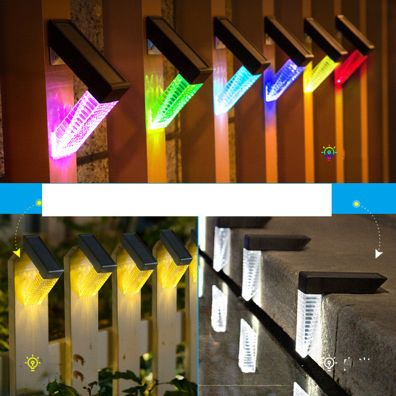 LED Solar Stairs Lights Outdoor Lighting Waterproof Step Deck Light Fence Railing Garden Yard Decoration