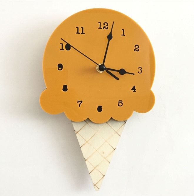 Cartoon Ice Cream Wall Decoration Mute Clock - Luxitt