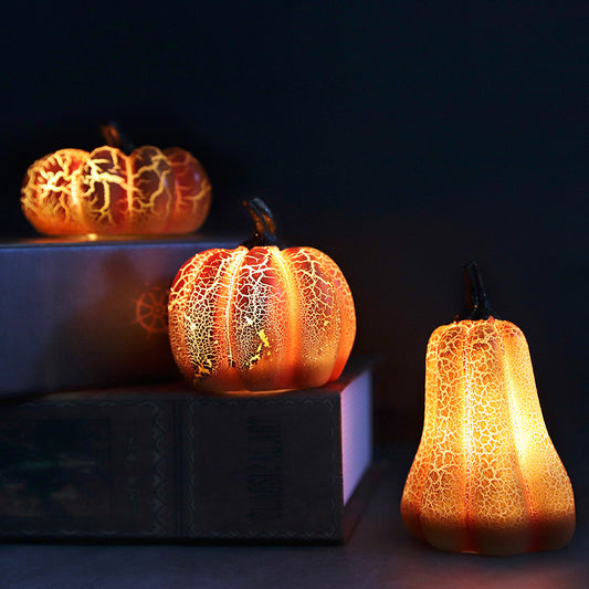 New Halloween Pumpkin Lantern Simulation Pumpkin LED Candle Lamp Resin Luminous Pumpkin - Luxitt