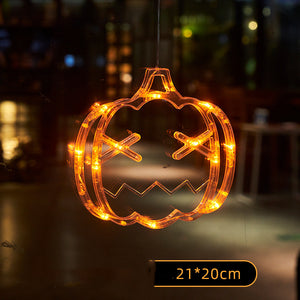 Halloween Window Hanging LED Lights Spider Pumpkin Hanging Ghost Horror Atmosphere Lights Holiday Party Decorative Lights Home Decor - Luxitt