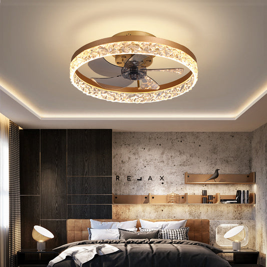 Crystal Ceiling Fan Chandelier, Ceiling Fans with Lamps, perfect for for Bedroom Living Room - Luxitt