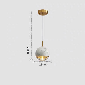 Brass Marble Pendant Lamp for Dining, Bedroom, Model Room, and Bar - Luxitt