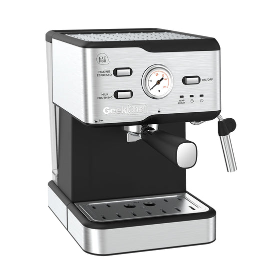 Bar Pump Espresso Machine, Cappuccino and Latte Maker with ESE POD Filter, Milk Frother, Steam Wand, and Thermometer - 1.5L Water Tank, Stainless Steel - Please Note: Currently Unavailable on Amazon - Luxitt